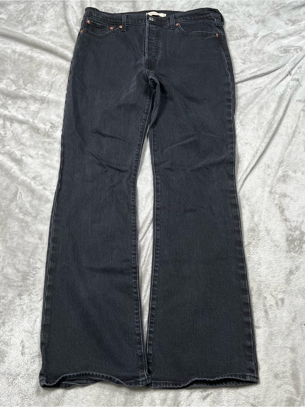Levi's Premium Wedgie Bootcut Jeans Womens 32x32 Black Western Button Fly Denim